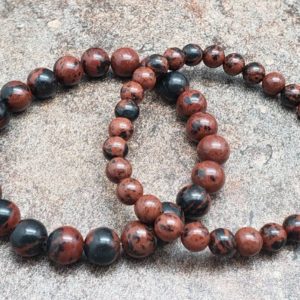 Mahogany Obsidian Bracelet, 7 Inch | Natural genuine Mahogany Obsidian bracelets. Buy crystal jewelry, handmade handcrafted artisan jewelry for women.  Unique handmade gift ideas. #jewelry #beadedbracelets #beadedjewelry #gift #shopping #handmadejewelry #fashion #style #product #bracelets #affiliate #ad
