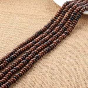 Shop Mahogany Obsidian Beads! Mahogany Obsidian Rondelle Beads 4*8mm Full Strand Wholesale | Natural genuine rondelle Mahogany Obsidian beads for beading and jewelry making.  #jewelry #beads #beadedjewelry #diyjewelry #jewelrymaking #beadstore #beading #affiliate #ad