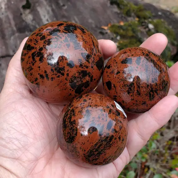 Mahogany Obsidian - Obsidian Sphere - Crystal Spheres - Obsidian Ball - Gemstone Sphere - Harmony Stone - Grounding Stone - Balance Stone
