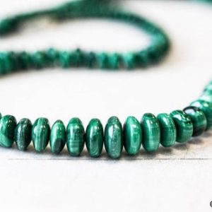M/ Malachite 4-10mm Rondell Beads Size Graduated 16" Strands Natural Malachite Spacer Beads For Jewelry Making | Natural genuine other-shape Malachite beads for beading and jewelry making.  #jewelry #beads #beadedjewelry #diyjewelry #jewelrymaking #beadstore #beading #affiliate #ad