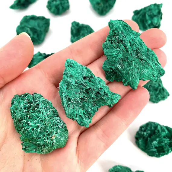 One Mini Fibrous Velvet Malachite Specimen (congo), Natural Malachite, Velvet Malachite, Malachite Crystal