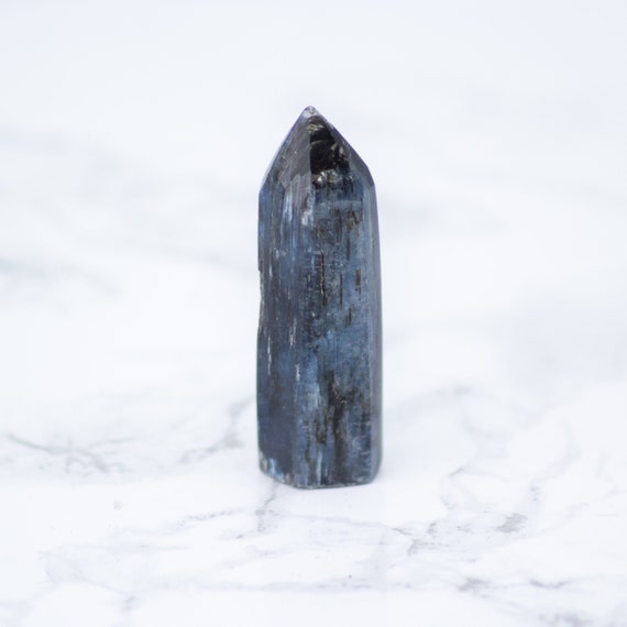 Kyanite Crystal Tower | Ethically Sourced Mini Blue Kyanite Polished Point | Natural Kyanite Generator Wand For Communication