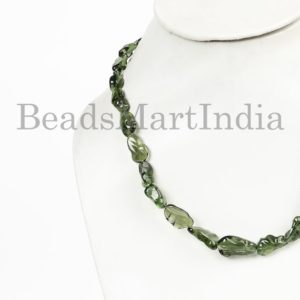 Shop Moldavite Beads! Natural Moldavite Necklace, Moldavite Nugget Necklace, Moldavite Smooth Gemstone, Necklace For Her, Gemstone Necklace, Bridesmaid Necklace | Natural genuine chip Moldavite beads for beading and jewelry making.  #jewelry #beads #beadedjewelry #diyjewelry #jewelrymaking #beadstore #beading #affiliate #ad