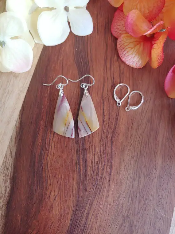 Unique Mookaite Earrings. Sterling Silver, Gold, Or Rose Gold Wire Wrapping Available