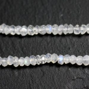 Shop Moonstone Faceted Beads! 10pc – Perles Pierre de Lune Arc en Ciel Rondelles Facettées 3-4mm blanc bleu reflets – 4558550090393 | Natural genuine faceted Moonstone beads for beading and jewelry making.  #jewelry #beads #beadedjewelry #diyjewelry #jewelrymaking #beadstore #beading #affiliate #ad