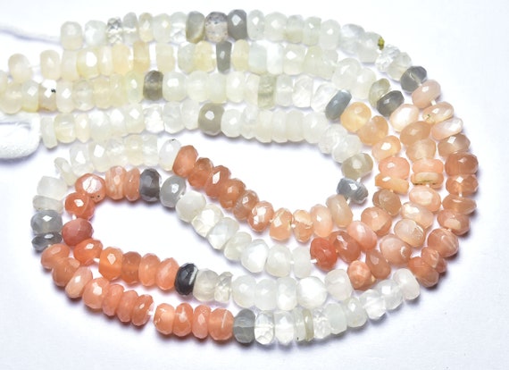 13" Strand Natural Moonstone Rondelle 6mm To 6.5mm Rare Beads Faceted Gemstone Rondelles Beads Superb Moonstone Beads Semi Precious No4240