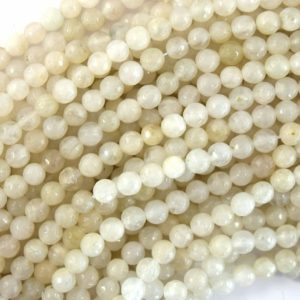 Shop Moonstone Faceted Beads! Natural Faceted Milky White Moonstone Round Beads 15.5" Strand 6mm 8mm 10mm | Natural genuine faceted Moonstone beads for beading and jewelry making.  #jewelry #beads #beadedjewelry #diyjewelry #jewelrymaking #beadstore #beading #affiliate #ad