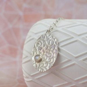 Shop Moonstone Necklaces! Oval medallion, moonstone necklace, metalwork romantic jewelry | Natural genuine Moonstone necklaces. Buy crystal jewelry, handmade handcrafted artisan jewelry for women.  Unique handmade gift ideas. #jewelry #beadednecklaces #beadedjewelry #gift #shopping #handmadejewelry #fashion #style #product #necklaces #affiliate #ad