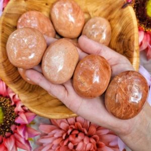Shop Moonstone Shapes! Peach Moonstone Palm Stone – Sacral Chakra – No. 718 | Natural genuine stones & crystals in various shapes & sizes. Buy raw cut, tumbled, or polished gemstones for making jewelry or crystal healing energy vibration raising reiki stones. #crystals #gemstones #crystalhealing #crystalsandgemstones #energyhealing #affiliate #ad