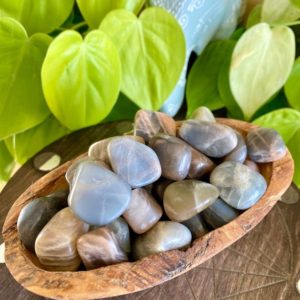 Shop Tumbled Moonstone Crystals & Pocket Stones! Black Moonstone Tumbled Stone | Gemstone Crystal | Natural genuine stones & crystals in various shapes & sizes. Buy raw cut, tumbled, or polished gemstones for making jewelry or crystal healing energy vibration raising reiki stones. #crystals #gemstones #crystalhealing #crystalsandgemstones #energyhealing #affiliate #ad