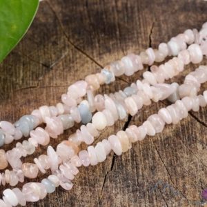 MORGANITE & AQUAMARINE Beaded Necklace – Chip – Crystal Necklace, Boho Jewelry, Healing Crystals Handmade Jewelry, Statement Necklace, E0805 | Natural genuine chip Morganite beads for beading and jewelry making.  #jewelry #beads #beadedjewelry #diyjewelry #jewelrymaking #beadstore #beading #affiliate #ad