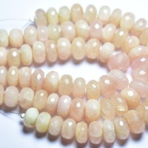 Shop Morganite Rondelle Beads! Morganite Rondelle Beads – 7.5 inches – Big Natural Faceted Morganite Rondelles – Size is 11-13 mm #1566 | Natural genuine rondelle Morganite beads for beading and jewelry making.  #jewelry #beads #beadedjewelry #diyjewelry #jewelrymaking #beadstore #beading #affiliate #ad