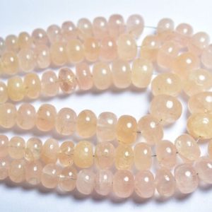 Shop Morganite Rondelle Beads! Morganite Rondelle Beads – 7.5 inches – Gorgeous Natural Smooth Peach Morganite Rondelles – Size is 7-10 mm #1974 | Natural genuine rondelle Morganite beads for beading and jewelry making.  #jewelry #beads #beadedjewelry #diyjewelry #jewelrymaking #beadstore #beading #affiliate #ad