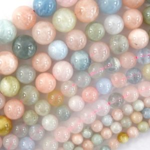 Shop Morganite Round Beads! Natural Morganite Round Beads Gemstone 15.5" Strand Beryl 4mm 6mm 8mm 10mm 12mm | Natural genuine round Morganite beads for beading and jewelry making.  #jewelry #beads #beadedjewelry #diyjewelry #jewelrymaking #beadstore #beading #affiliate #ad