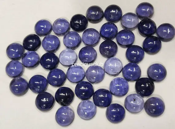 Natural 8mm Iolite Round Cabochon- Aaa Quality Iolite Cabochon Round