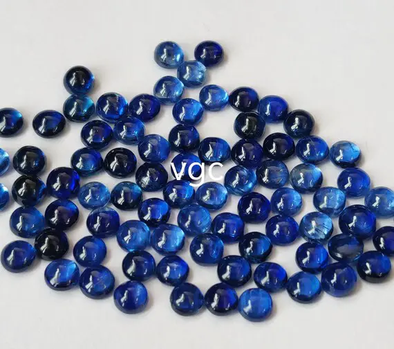 Natural Blue  Kyanite 4mm Round Cabochon Aaa Quality - Blue Kyanite Cabochon Round