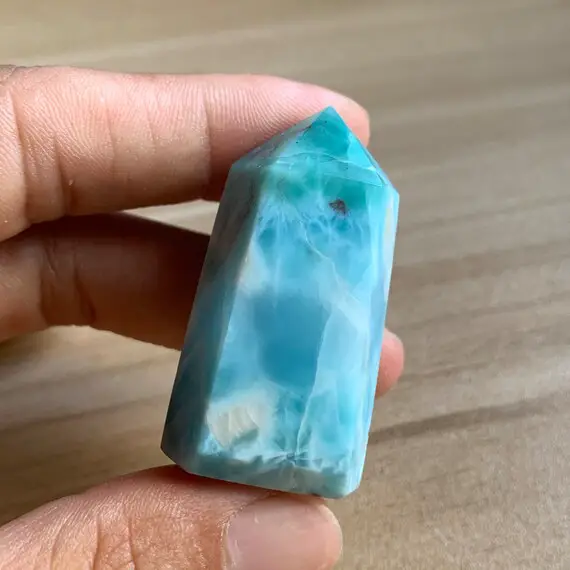 Natural Blue Larimar Point Crystal Point Crystal Healing Stone -12
