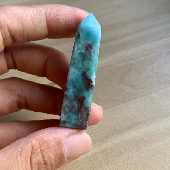 Natural Blue Larimar Point Crystal Point Crystal Healing Stone -26