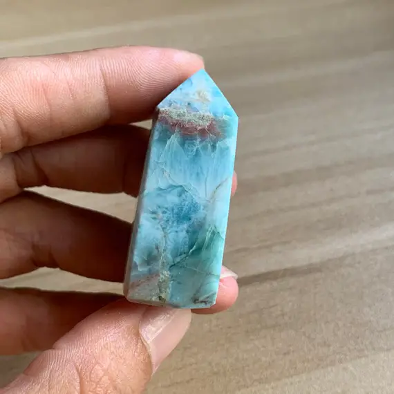 Natural Blue Larimar Point Crystal Point Crystal Healing Stone -10