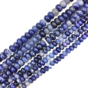 Natural Blue Sodalite Agate Jasper Highly Polished Rondelle Gemstone Loose Bead for Jewelry Making and Design AAA Quality 16inch | Natural genuine rondelle Sodalite beads for beading and jewelry making.  #jewelry #beads #beadedjewelry #diyjewelry #jewelrymaking #beadstore #beading #affiliate #ad