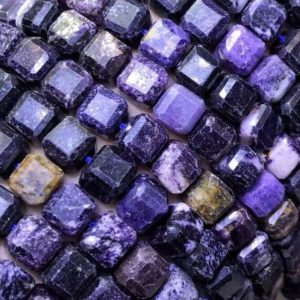 Shop Charoite Faceted Beads! Natural Charoite Faceted Cube Square Diamond Nugget Loose Beads,approx 9mm,15 inches | Natural genuine faceted Charoite beads for beading and jewelry making.  #jewelry #beads #beadedjewelry #diyjewelry #jewelrymaking #beadstore #beading #affiliate #ad