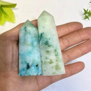 Natural Chrysocolla stone crystal energy quartz point therapy semiprecious gemstone healing reiki wand obelisk tower | Natural genuine stones & crystals in various shapes & sizes. Buy raw cut, tumbled, or polished gemstones for making jewelry or crystal healing energy vibration raising reiki stones. #crystals #gemstones #crystalhealing #crystalsandgemstones #energyhealing #affiliate #ad