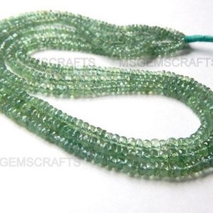 Shop Kyanite Beads! Natural Green Kyanite Rondelle Beads, Faceted Green Kyanite Beads Gemstone 4 To 6 mm Strand 8 Inches | Natural genuine beads Kyanite beads for beading and jewelry making.  #jewelry #beads #beadedjewelry #diyjewelry #jewelrymaking #beadstore #beading #affiliate #ad