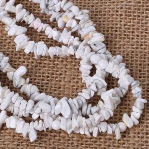 Shop Howlite Chip & Nugget Beads! Natural Howlite Chip Beads 34 Inch Strand – Small Howlite Chips – Small Howlite Gemstone Chips  – Howlite Stone | Natural genuine chip Howlite beads for beading and jewelry making.  #jewelry #beads #beadedjewelry #diyjewelry #jewelrymaking #beadstore #beading #affiliate #ad
