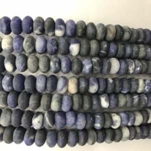 Shop Sodalite Rondelle Beads! Natural Matte Sodalite 6mm – 8mm Rondelle Genuine Blue Loose Beads 15 inch Jewelry Supply Bracelet Necklace Material Support Wholesale | Natural genuine rondelle Sodalite beads for beading and jewelry making.  #jewelry #beads #beadedjewelry #diyjewelry #jewelrymaking #beadstore #beading #affiliate #ad