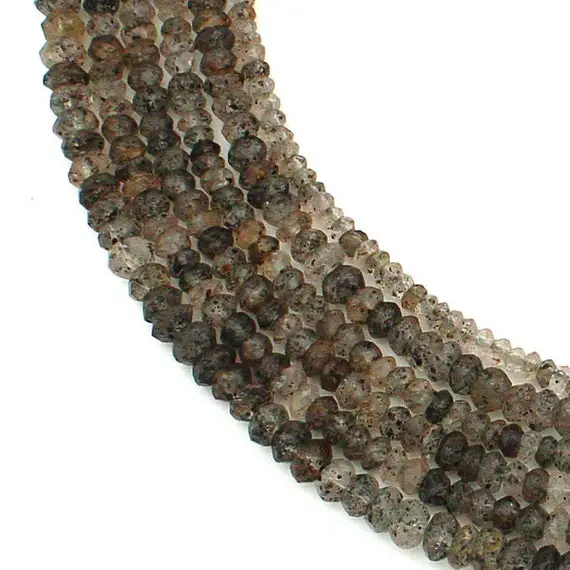 Natural Moss Quartz Gemstone, Rare Faceted Rondelle Beads, Moss Quartz Beads, Quartz Faceted, Jewelry Making Beads, Quartz Rondelle Beads