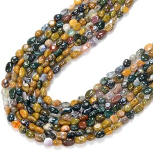 Shop Ocean Jasper Chip & Nugget Beads! Natural Ocean Jasper Gemstone Pebble Nugget 6-8mm 8-12mm Loose Beads Bulk Lot 1, 2, 6, 12 And 50 (d186) | Natural genuine chip Ocean Jasper beads for beading and jewelry making.  #jewelry #beads #beadedjewelry #diyjewelry #jewelrymaking #beadstore #beading #affiliate #ad