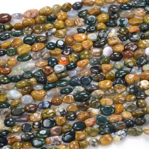 Shop Ocean Jasper Chip & Nugget Beads! Natural Ocean Jasper Gemstone Pebble Nugget 6-8MM 8-12MM Loose Beads (D186) | Natural genuine chip Ocean Jasper beads for beading and jewelry making.  #jewelry #beads #beadedjewelry #diyjewelry #jewelrymaking #beadstore #beading #affiliate #ad