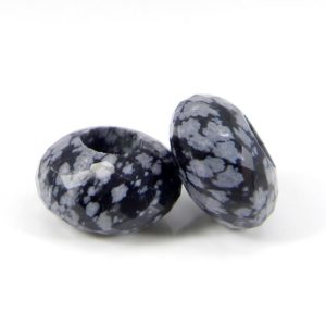 Shop Obsidian Rondelle Beads! Natural snowflake obsidian rondelle facet 14 x 8 x 5.5 mm gemstone universal hole fine beads handmade big hole beads for jewelry bracelet | Natural genuine rondelle Obsidian beads for beading and jewelry making.  #jewelry #beads #beadedjewelry #diyjewelry #jewelrymaking #beadstore #beading #affiliate #ad