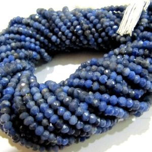 Shop Sodalite Rondelle Beads! Natural Sodalite Rondelle Faceted 3-4 mm Beads  Strands 13 inch Long Top Quality Wholesale Price Jewelry making Gemstone Beads | Natural genuine rondelle Sodalite beads for beading and jewelry making.  #jewelry #beads #beadedjewelry #diyjewelry #jewelrymaking #beadstore #beading #affiliate #ad