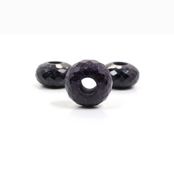 Natural Sugilite Rondelle Faceted 14 X 8 X 5 Mm Gemstone European Charm Universal Large Hole Big Hole Beads For Making Bracelet