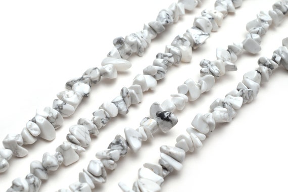 Natural White Howlite Chip Beads Approx 5-8mm 32" Strand Tiny Crystal Gemstone For Jewelry Making Irregular Nugget