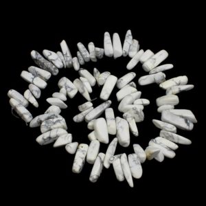 Shop Howlite Chip & Nugget Beads! Natural White Howlite Gemstone Nuggets Beads | Sold by 15 Inch Strand | Size 5x13x4mm-8x30x8mm | Hole 1mm | Natural genuine chip Howlite beads for beading and jewelry making.  #jewelry #beads #beadedjewelry #diyjewelry #jewelrymaking #beadstore #beading #affiliate #ad