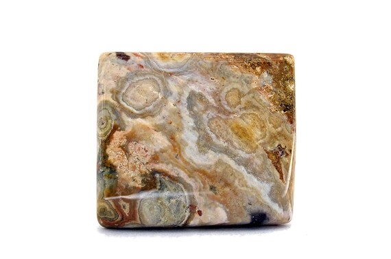 Ocean Jasper Cabochon Stone (25mm X 22mm X 6mm) - Rectangle Cabochon - Natural Orbicular Jasper