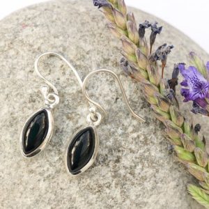 Shop Onyx Earrings! Sterling silver Onyx earrings, Tiny Marquise shape earrings, Black dainty earrings, Natural Black Onyx, Small black earrings, Pointed oval | Natural genuine Onyx earrings. Buy crystal jewelry, handmade handcrafted artisan jewelry for women.  Unique handmade gift ideas. #jewelry #beadedearrings #beadedjewelry #gift #shopping #handmadejewelry #fashion #style #product #earrings #affiliate #ad