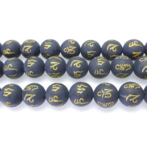Shop Onyx Necklaces! matte black onyx OM beads – black and gold prayer beads – religious round beads – 108 beads necklace supplies – jewelry making beads | Natural genuine Onyx necklaces. Buy crystal jewelry, handmade handcrafted artisan jewelry for women.  Unique handmade gift ideas. #jewelry #beadednecklaces #beadedjewelry #gift #shopping #handmadejewelry #fashion #style #product #necklaces #affiliate #ad