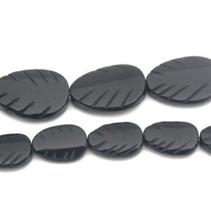 natural black onyx leave beads – black gemstone carved plants trees beads – high quality black onyx jewelry beads  – beading supplies | Natural genuine other-shape Gemstone beads for beading and jewelry making.  #jewelry #beads #beadedjewelry #diyjewelry #jewelrymaking #beadstore #beading #affiliate #ad