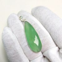 Natural Green Onyx Pendant, 925 Sterling Silver Pendant, Long Onyx Checkerboard Cut Stone, Pear Shape Pendant | Natural genuine Gemstone jewelry. Buy crystal jewelry, handmade handcrafted artisan jewelry for women.  Unique handmade gift ideas. #jewelry #beadedjewelry #beadedjewelry #gift #shopping #handmadejewelry #fashion #style #product #jewelry #affiliate #ad