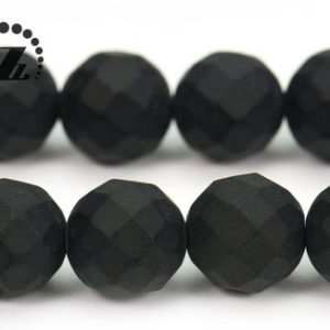 Black Onyx,15 inch full strand black onyx frosted matte faceted(64 faces) round bead 4mm 6mm 8mm 10mm 12mm 14mm | Natural genuine round Gemstone beads for beading and jewelry making.  #jewelry #beads #beadedjewelry #diyjewelry #jewelrymaking #beadstore #beading #affiliate #ad