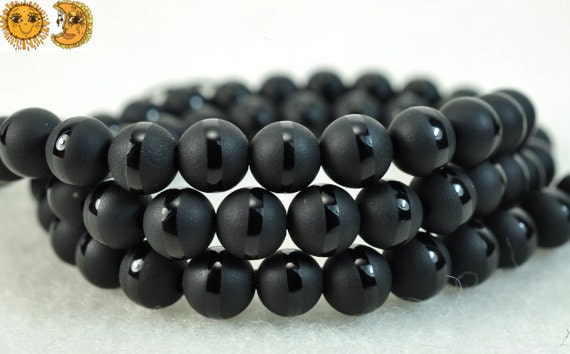 Black Onyx,15 Inch Full Strand Natural Black Onyx Frosted Matte Round Beads,one Line Matte Round Beads 6mm 8mm 10mm 12mm 14mm