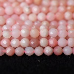 Shop Opal Faceted Beads! 15.5" natural Pink opal 4mm round faceted gemstone beads, pink color semi-precious stone LGYO | Natural genuine faceted Opal beads for beading and jewelry making.  #jewelry #beads #beadedjewelry #diyjewelry #jewelrymaking #beadstore #beading #affiliate #ad