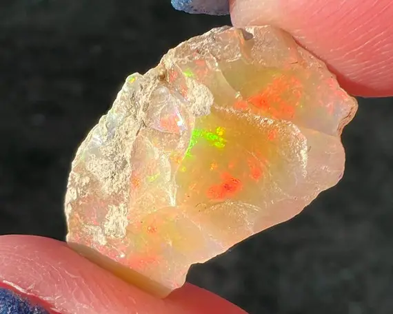 Rough Ethiopian Welo Opal With Bright Rainbow Fire, Raw Opal For Jewelry, Precious Opal, Birthday Gift For Mom, Witchy Gift For Her #244
