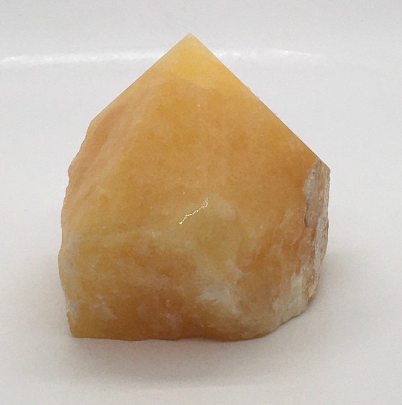 Orange Calcite Point, Raw Sides Polished Top, Healing Stone, Healing Crystal, Chakra Stones, Spiritual Stone