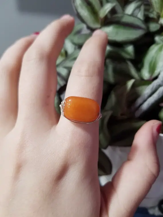 Orange Calcite Ring