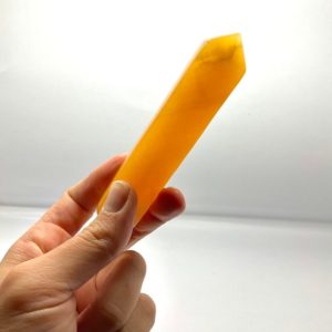 Shop Orange Calcite Points & Wands! Orange Calcite Wand | Natural genuine stones & crystals in various shapes & sizes. Buy raw cut, tumbled, or polished gemstones for making jewelry or crystal healing energy vibration raising reiki stones. #crystals #gemstones #crystalhealing #crystalsandgemstones #energyhealing #affiliate #ad