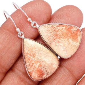 Shop Scolecite Jewelry! Orange Scolecite Earrings | Natural genuine Scolecite jewelry. Buy crystal jewelry, handmade handcrafted artisan jewelry for women.  Unique handmade gift ideas. #jewelry #beadedjewelry #beadedjewelry #gift #shopping #handmadejewelry #fashion #style #product #jewelry #affiliate #ad
